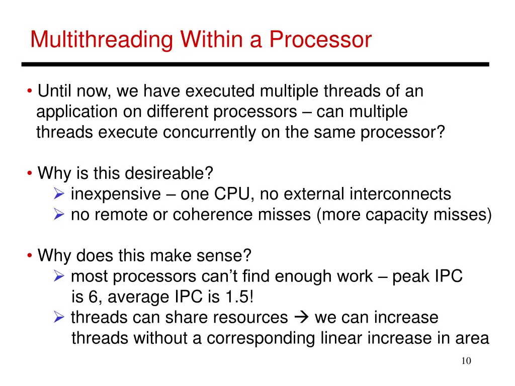 multithreading within a processor