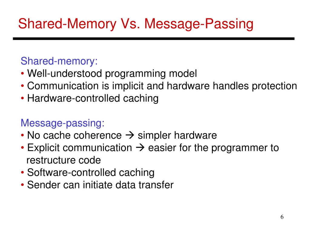 shared memory vs message passing