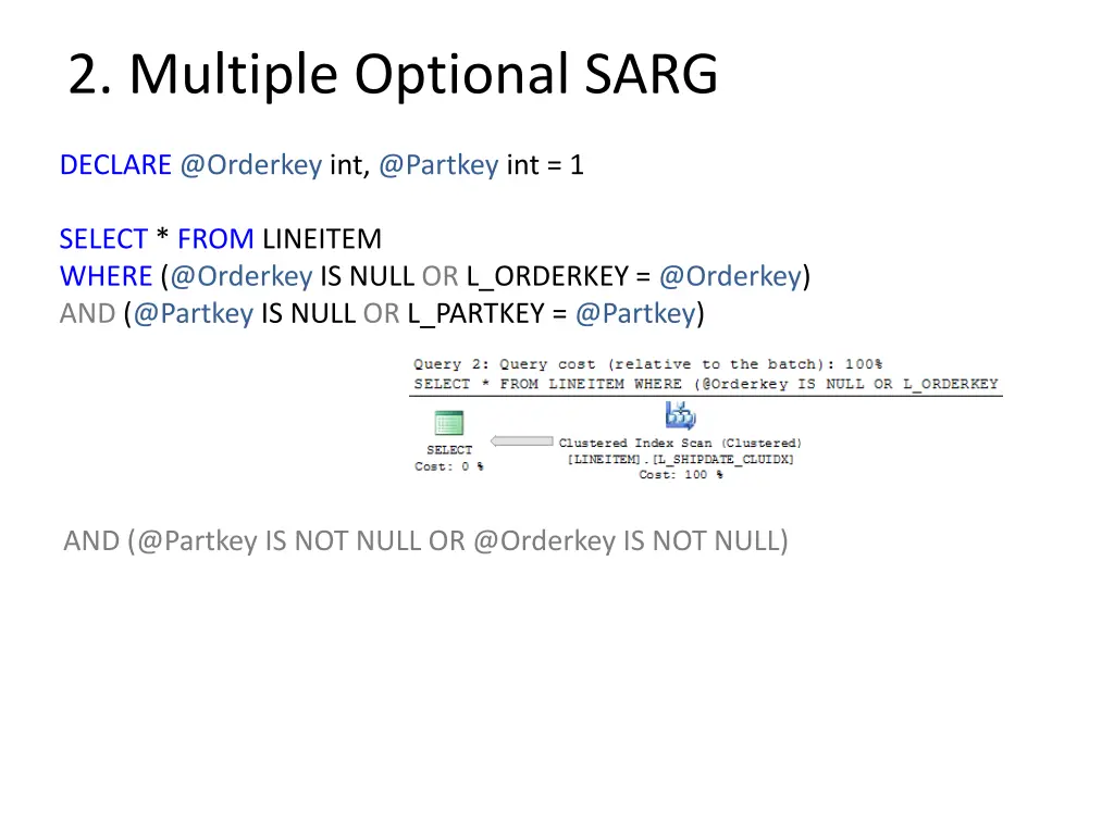 2 multiple optional sarg