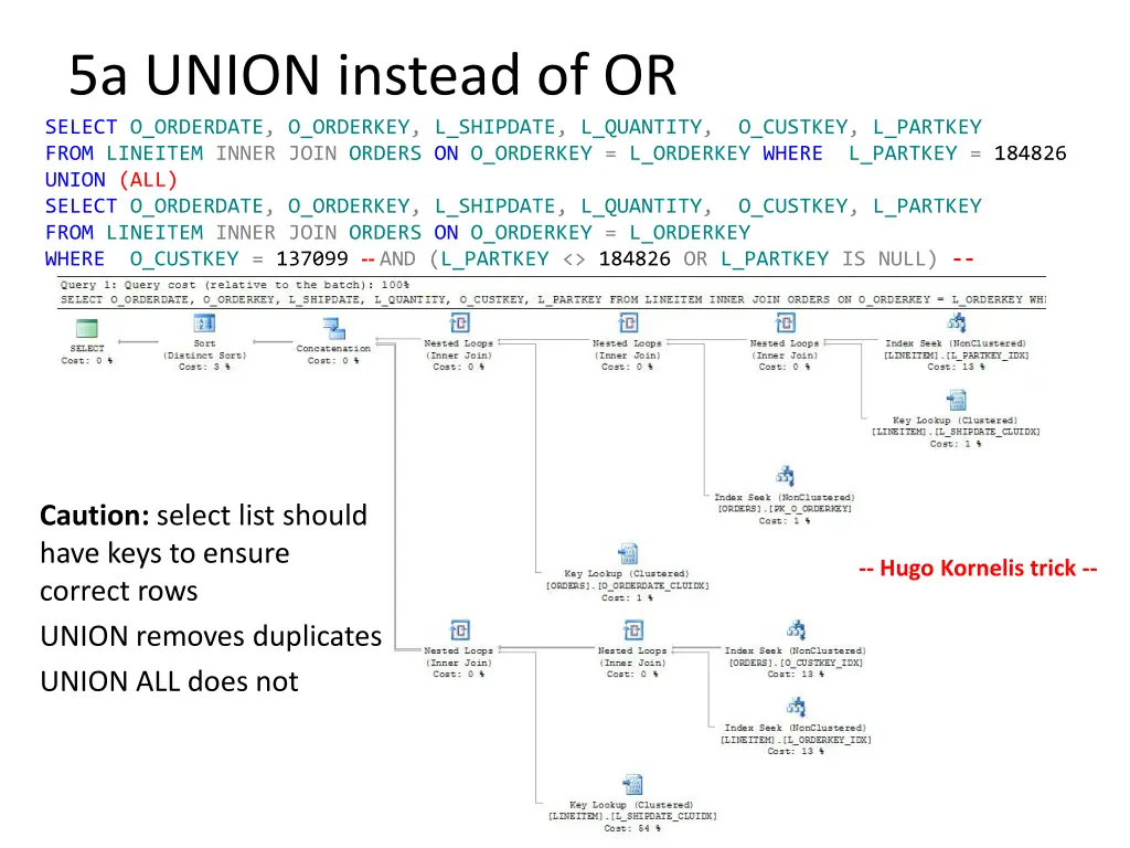 5a union instead of or select o orderdate