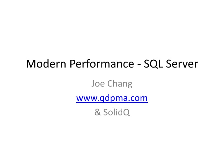 modern performance sql server