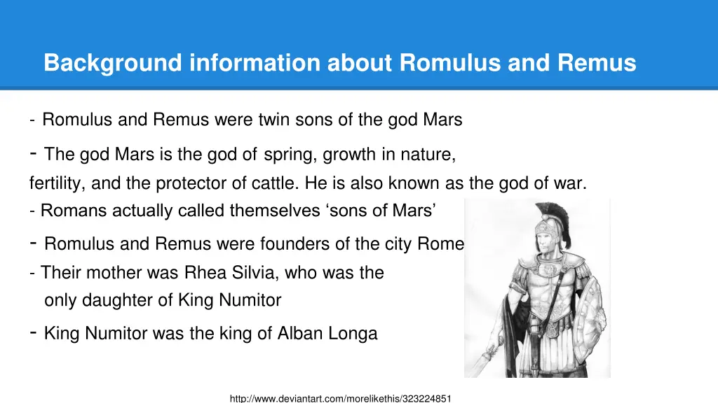 background information about romulus and remus