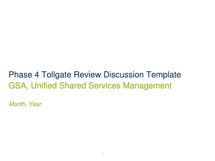 phase 4 tollgate review discussion template