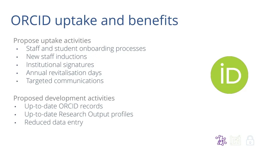 orcid uptake and benefits