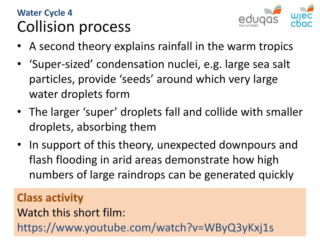 water cycle 4 collision process a second theory