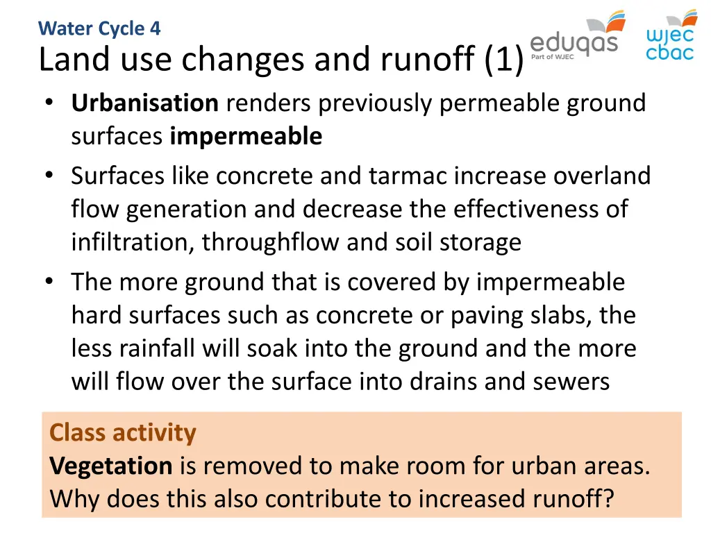 water cycle 4 land use changes and runoff