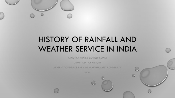 history of rainfall and weather service in india