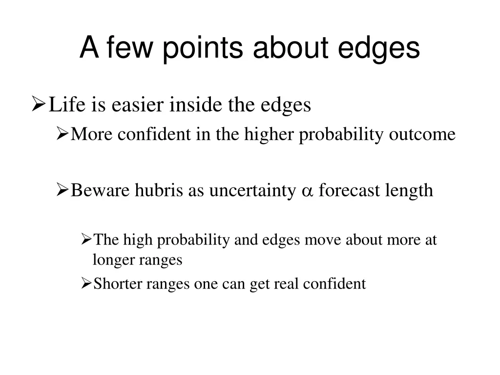 a few points about edges