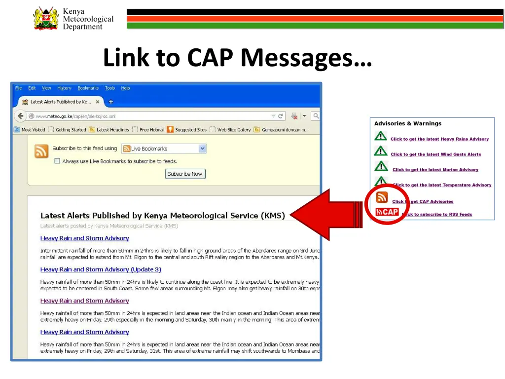 link to cap messages