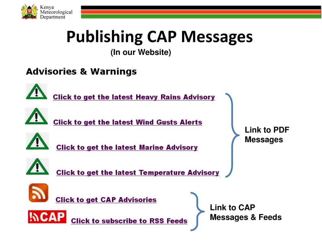 publishing cap messages in our website