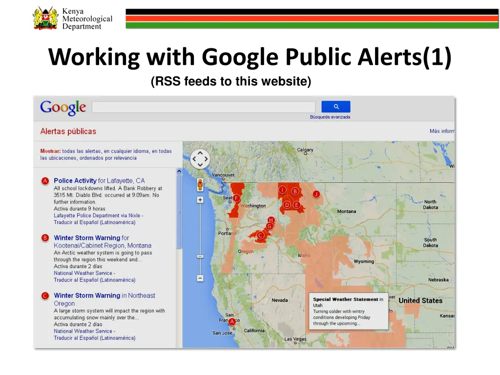 working with google public alerts 1 rss feeds