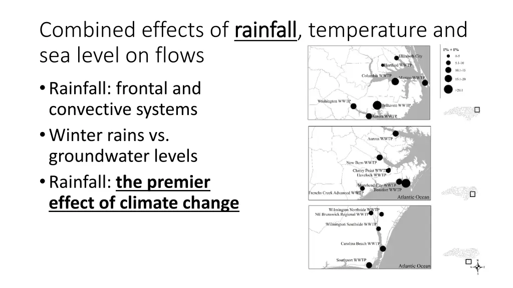 combined effects of rainfall sea level on flows