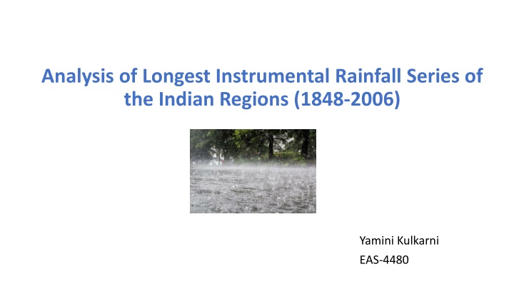 analysis of longest instrumental rainfall series