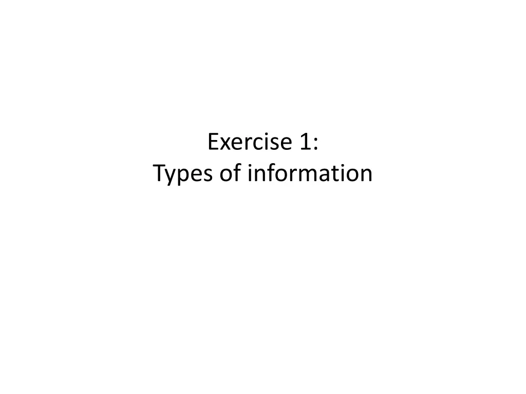 exercise 1 types of information