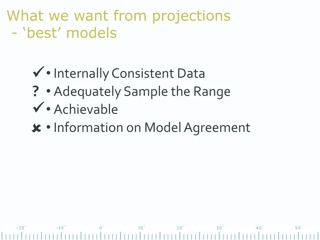 what we want from projections best models