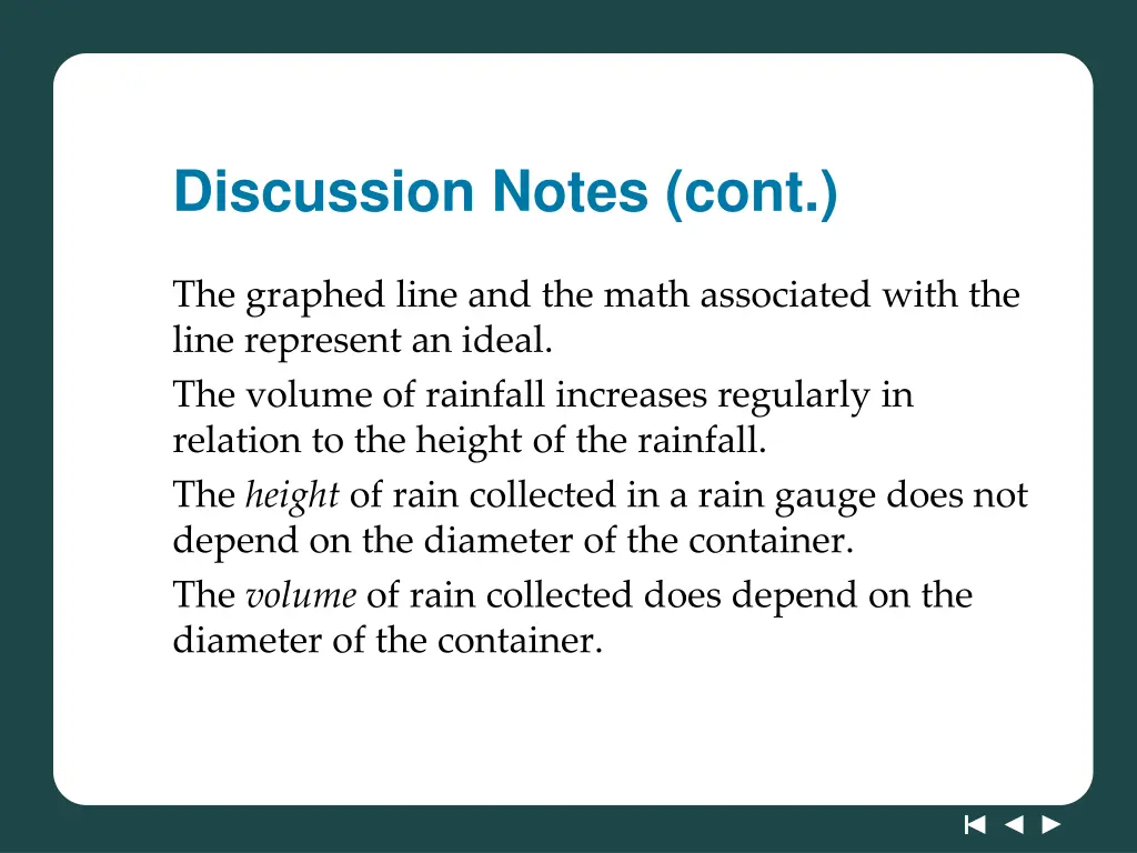 discussion notes cont