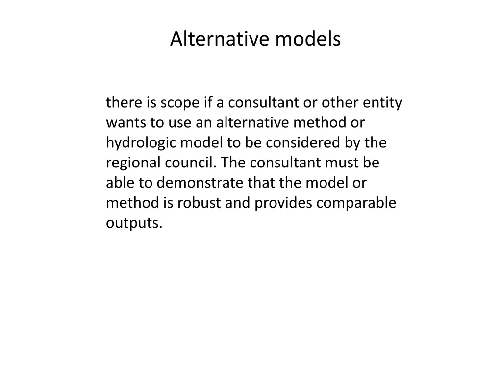 alternative models