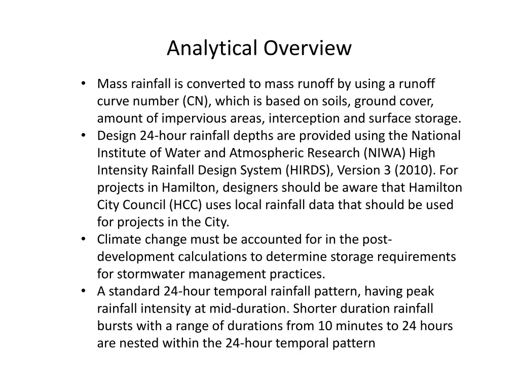 analytical overview