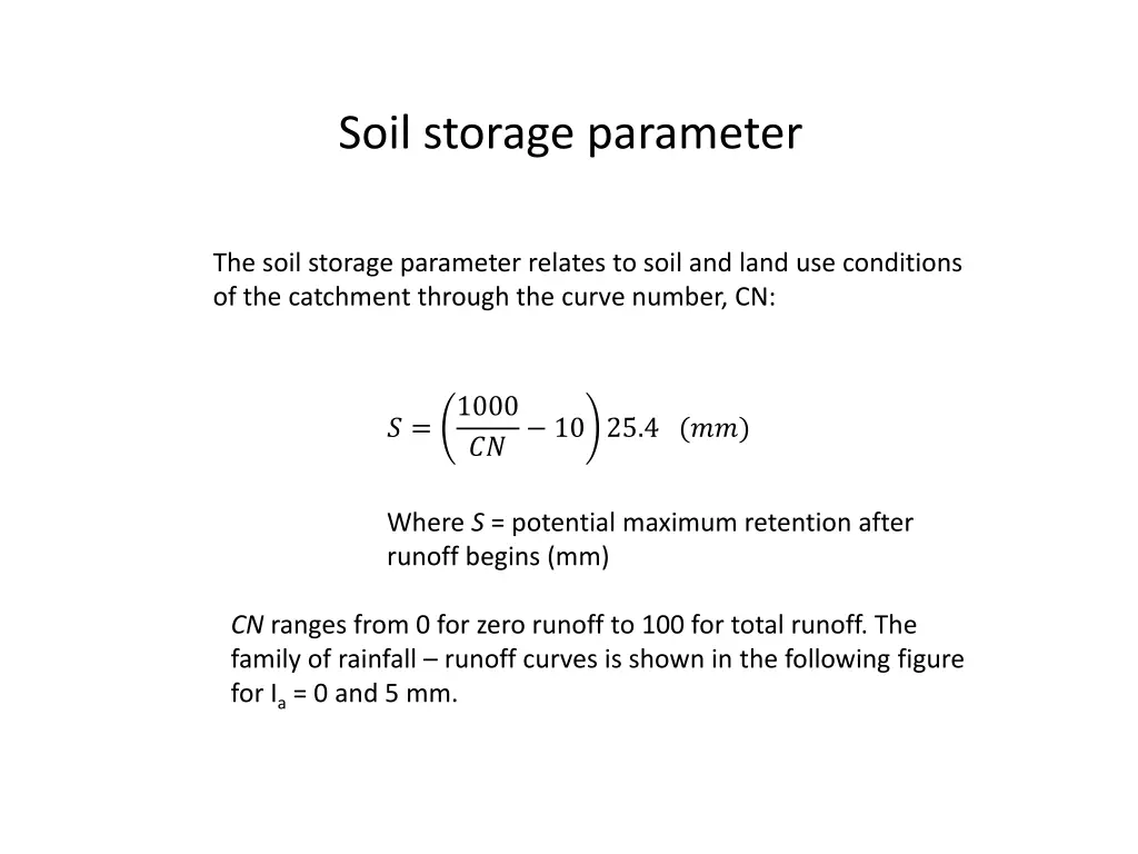 soil storage parameter