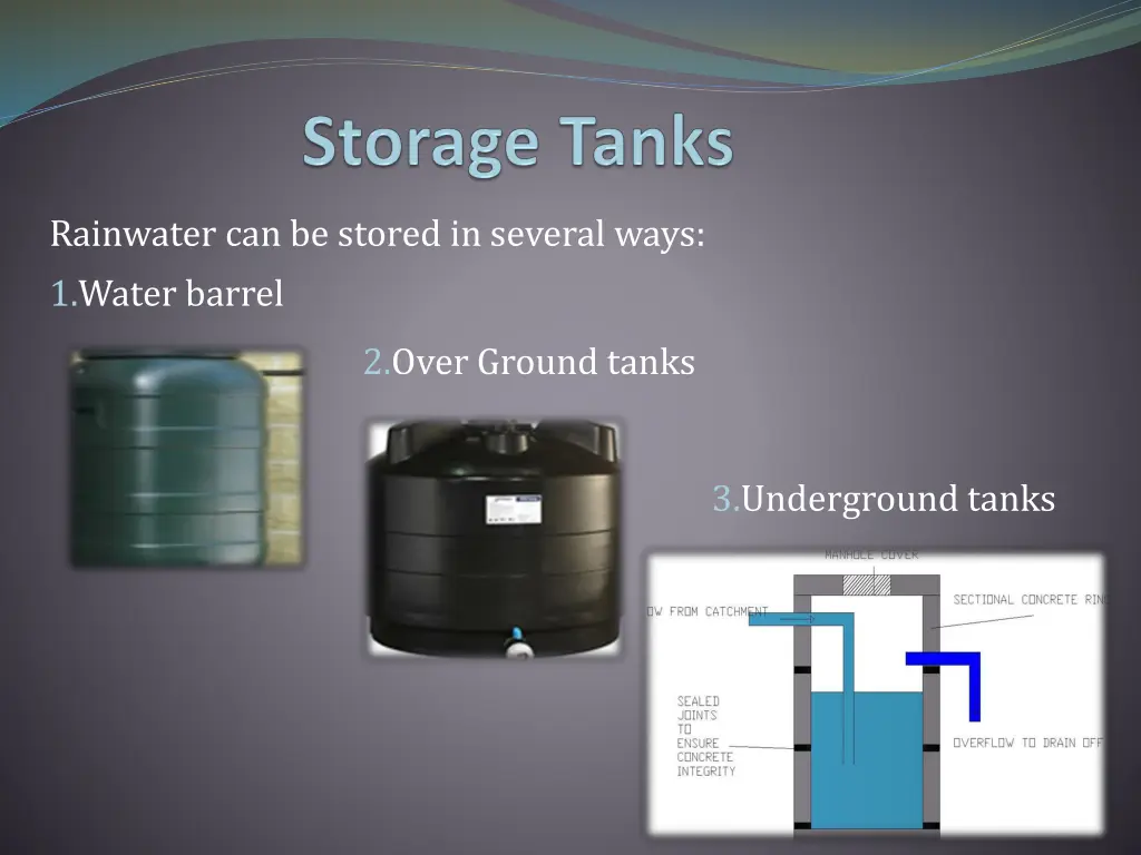 rainwater can be stored in several ways 1 water