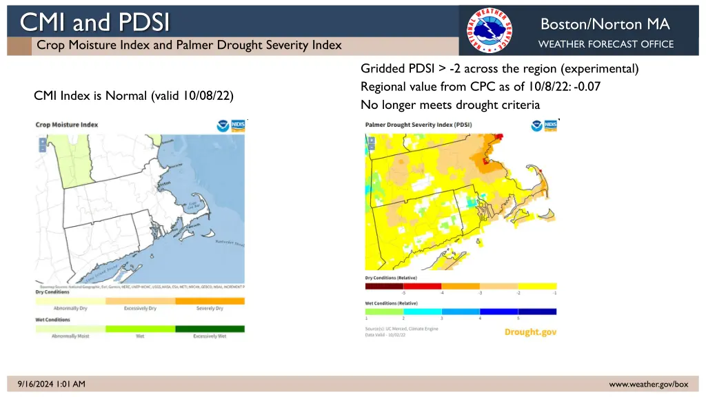 cmi and pdsi crop moisture index and palmer