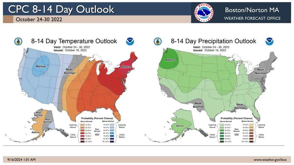 cpc 8 14 day outlook october 24 30 2022