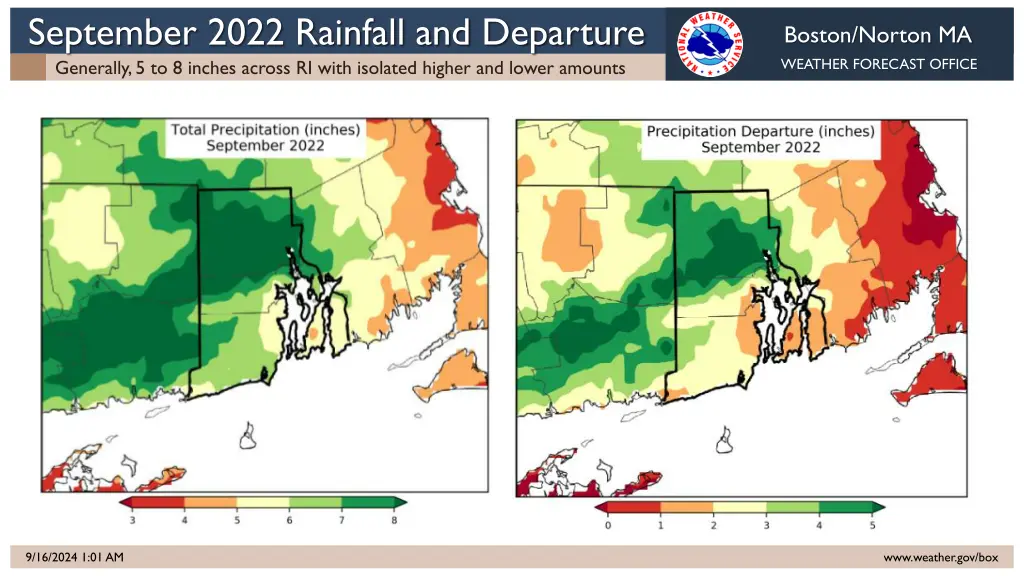 september 2022 rainfall and departure generally