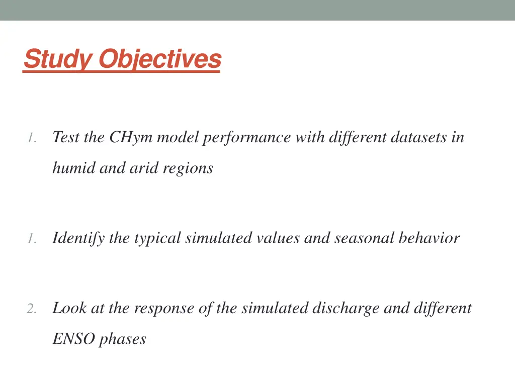 study objectives