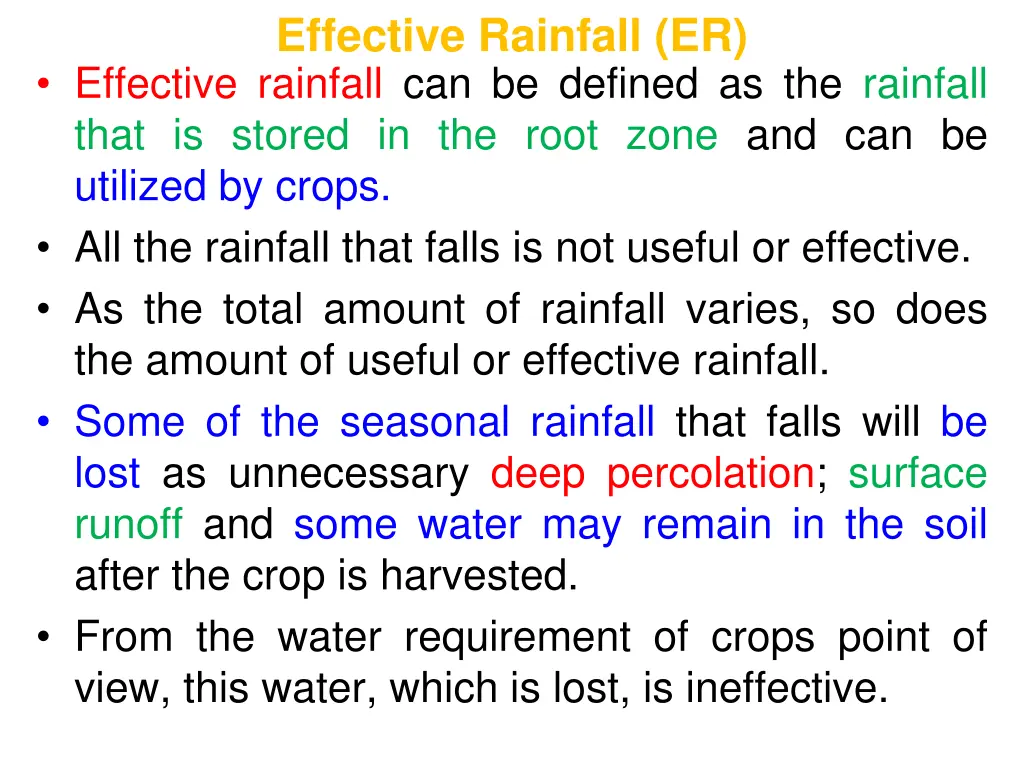 effective rainfall er effective rainfall