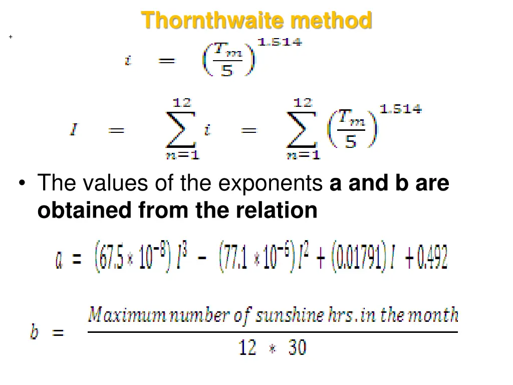 thornthwaite method 1