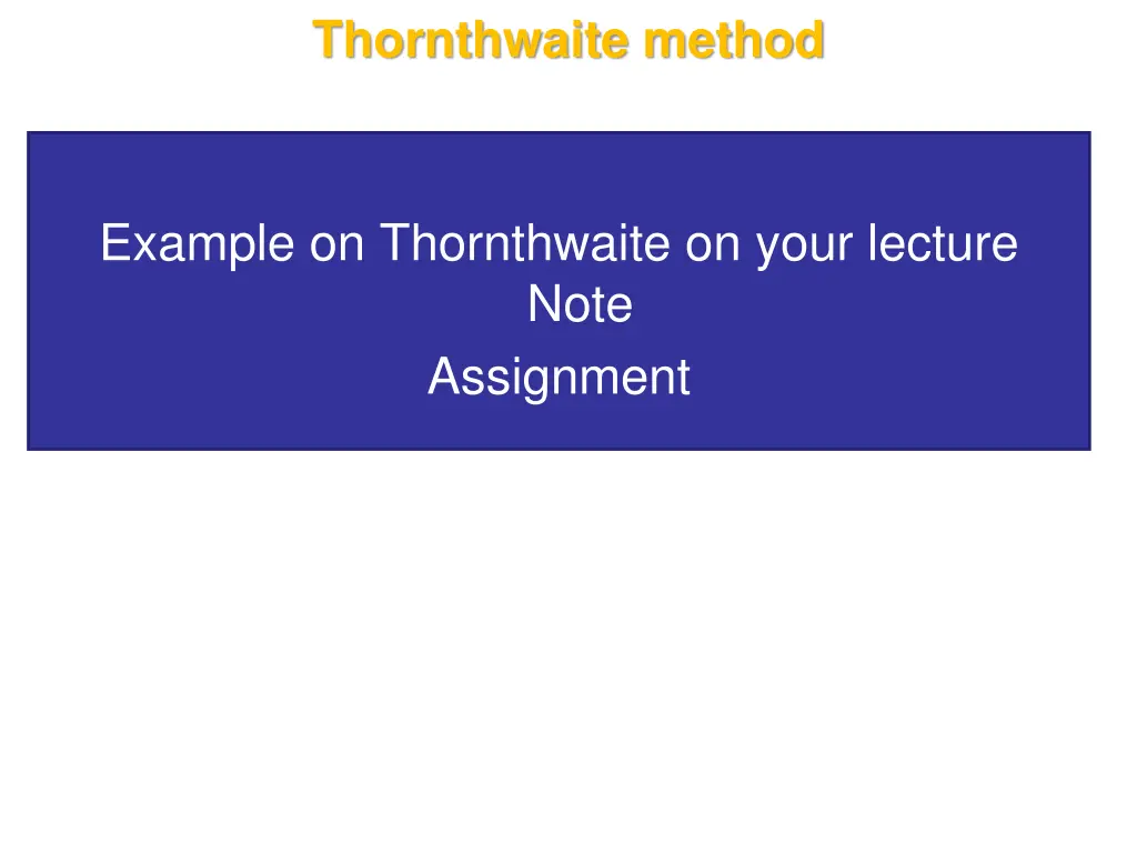 thornthwaite method 2