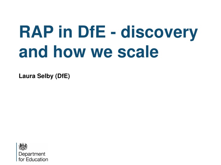 rap in dfe discovery and how we scale