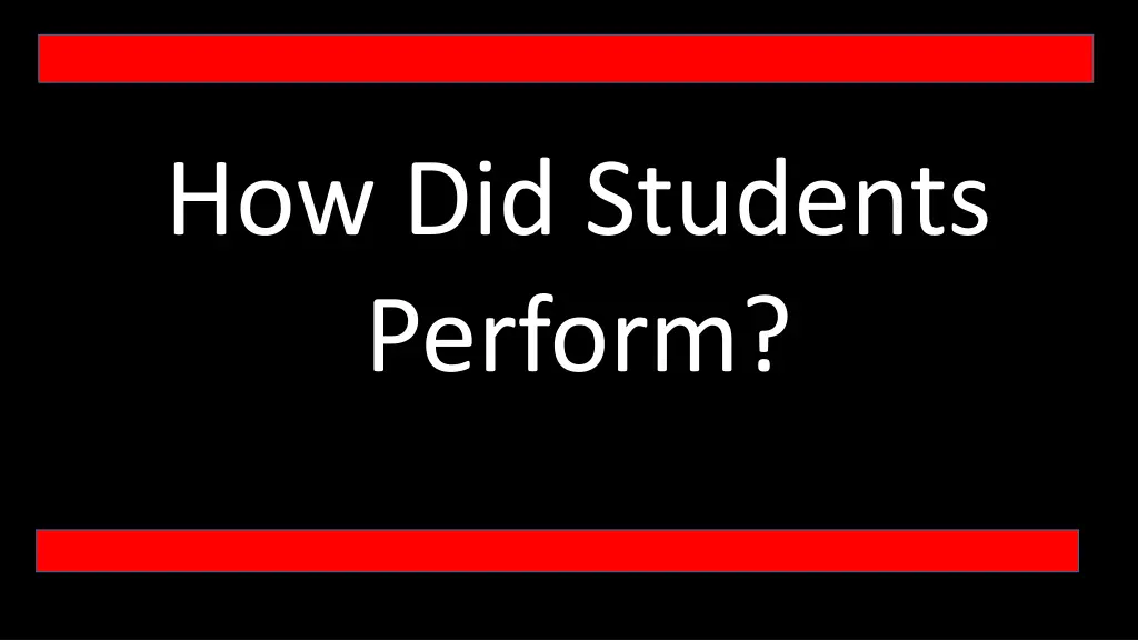 how did students perform