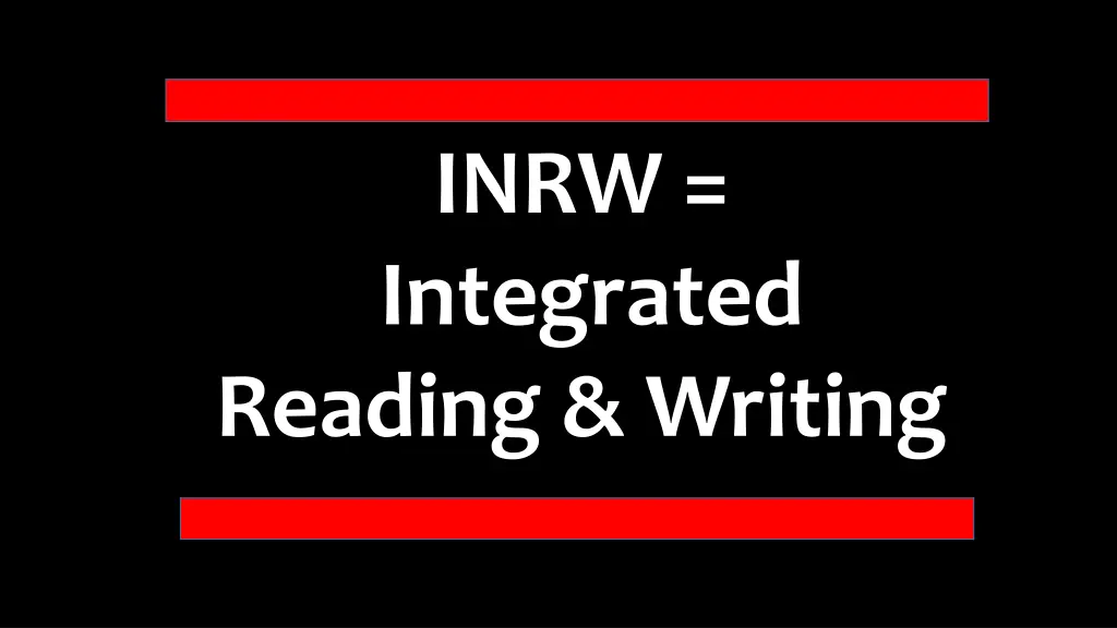 inrw integrated reading writing