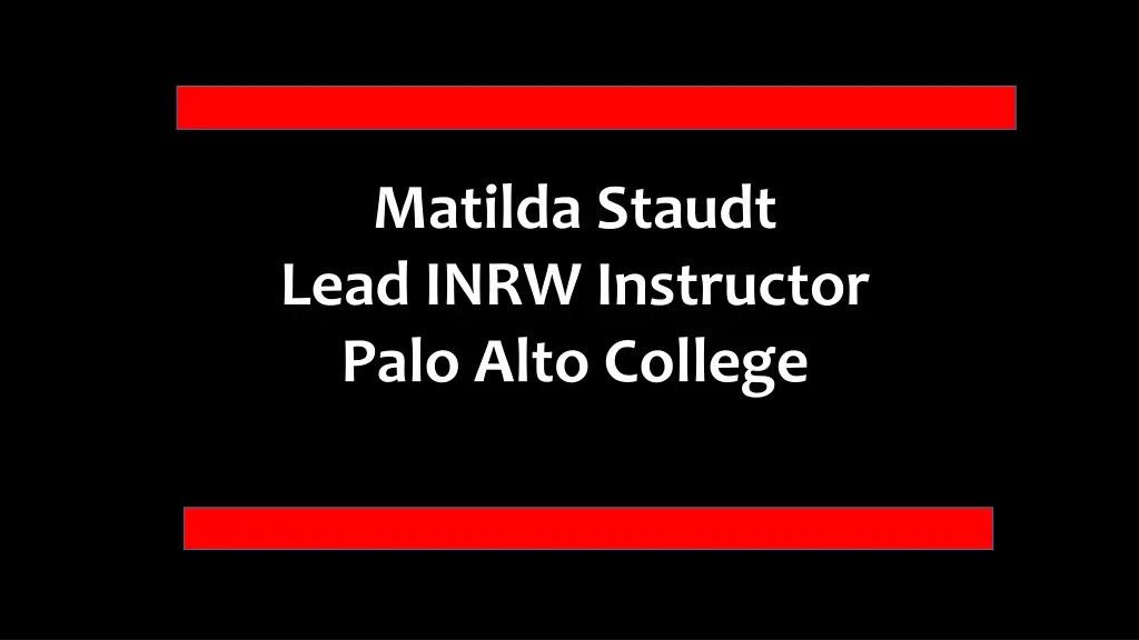 matilda staudt lead inrw instructor palo alto