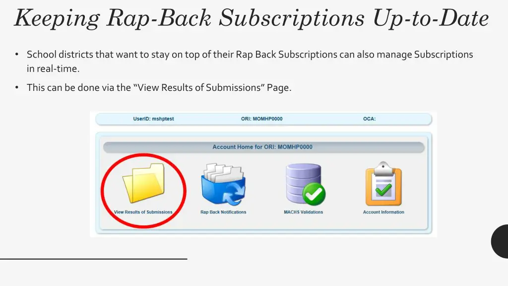 keeping rap back subscriptions up to date