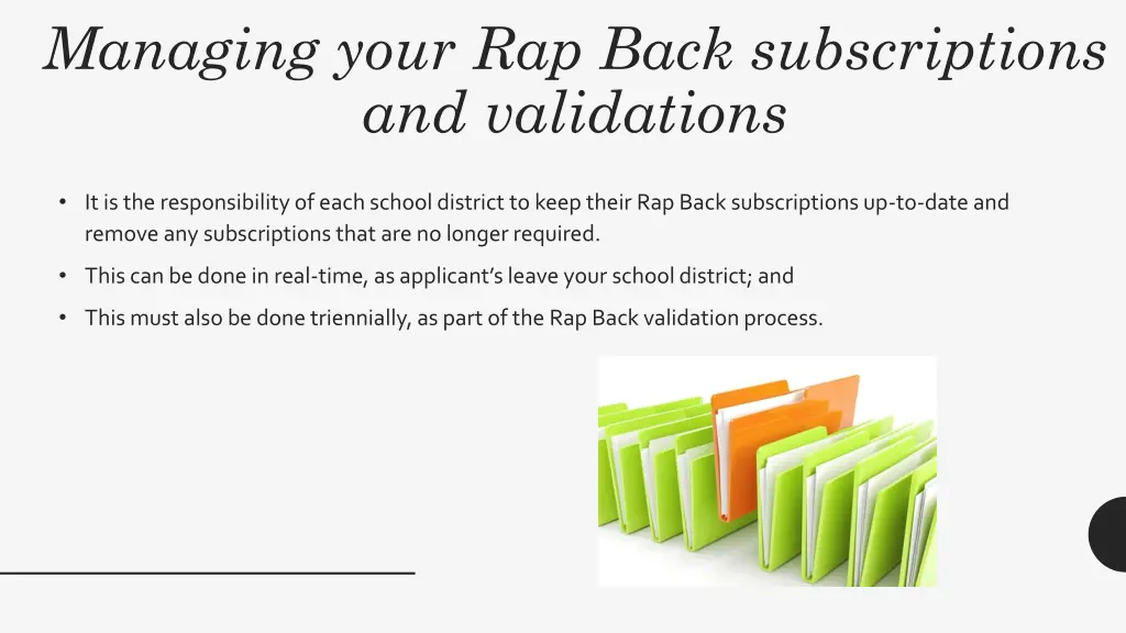 managing your rap back subscriptions