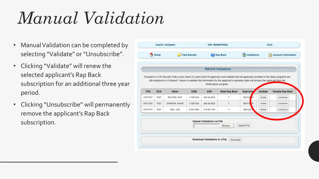 manual validation