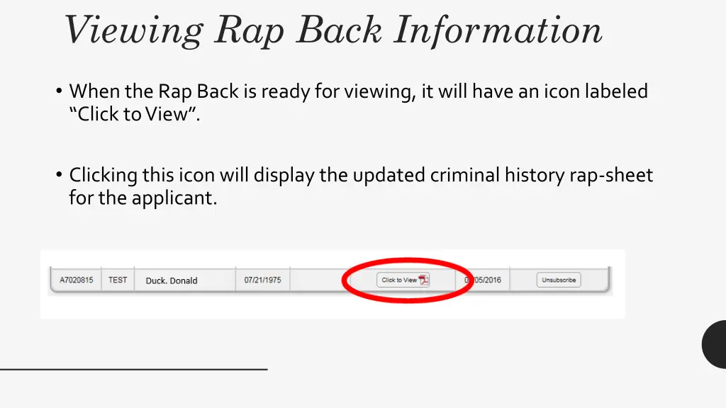 viewing rap back information 1