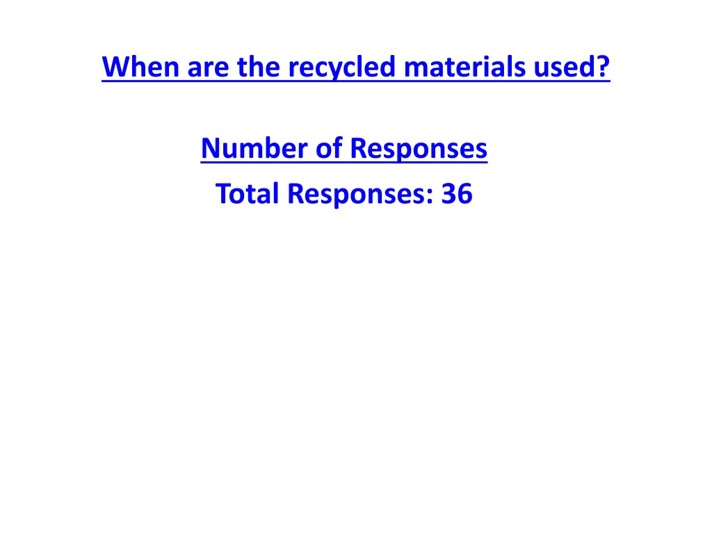 when are the recycled materials used