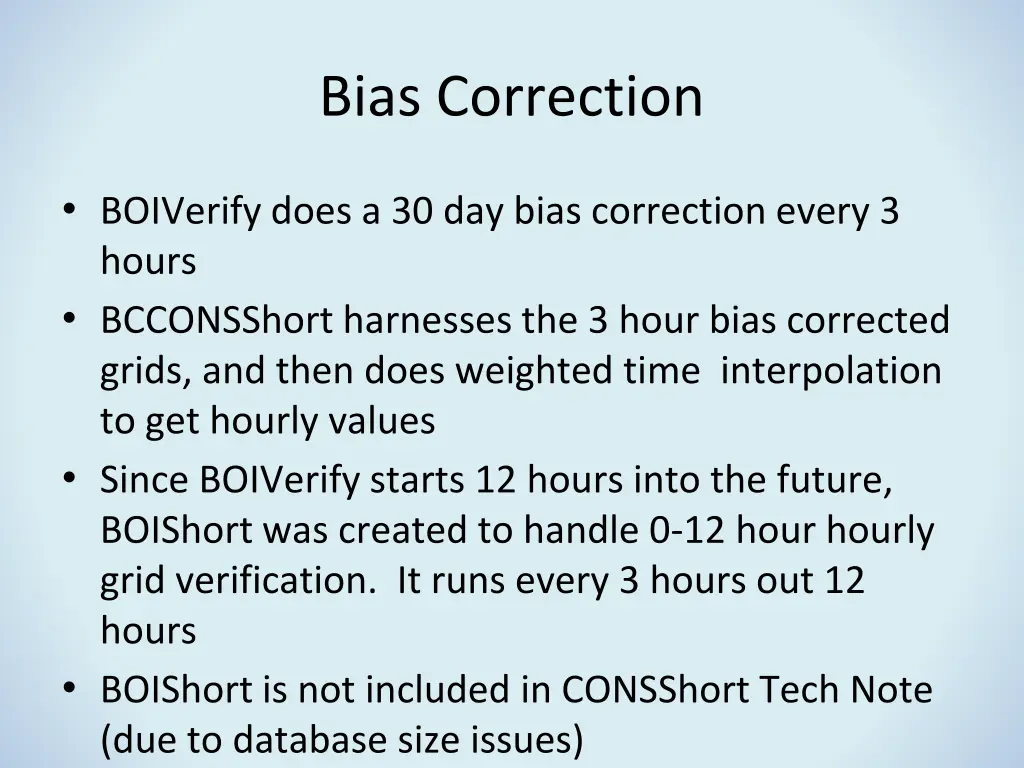 bias correction