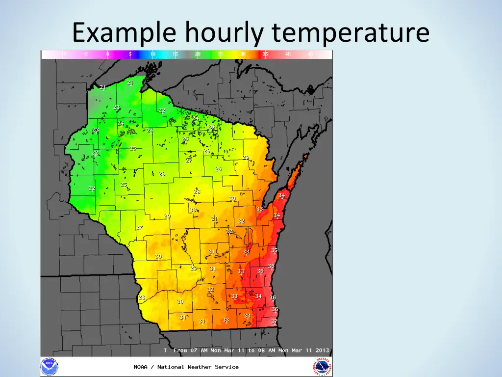 example hourly temperature