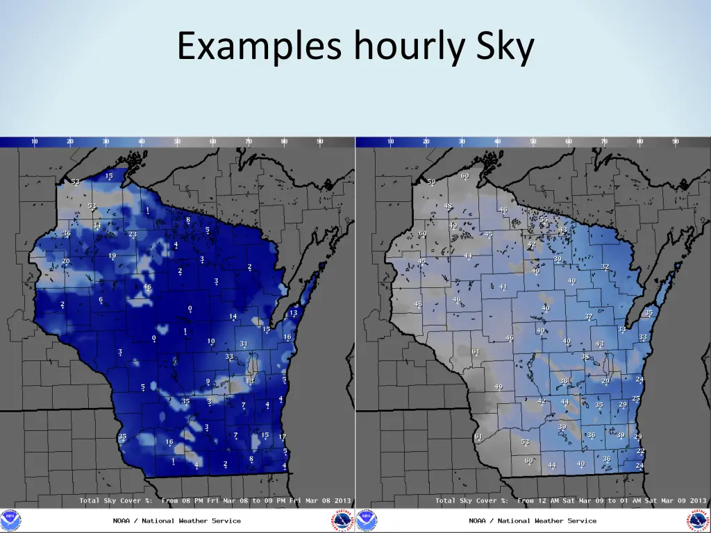 examples hourly sky