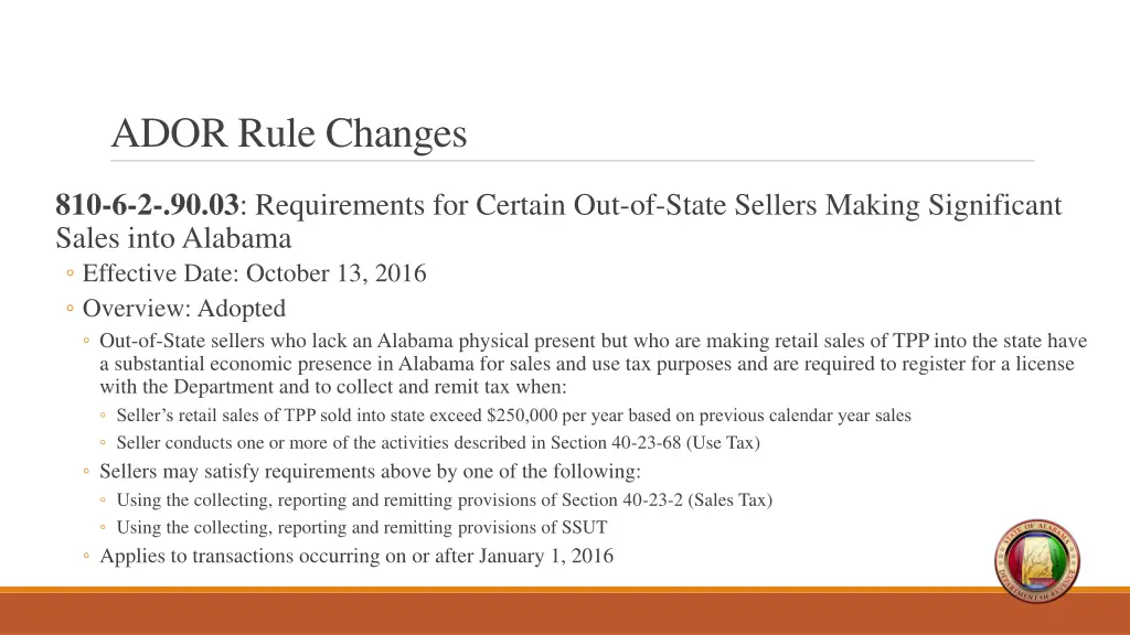 ador rule changes