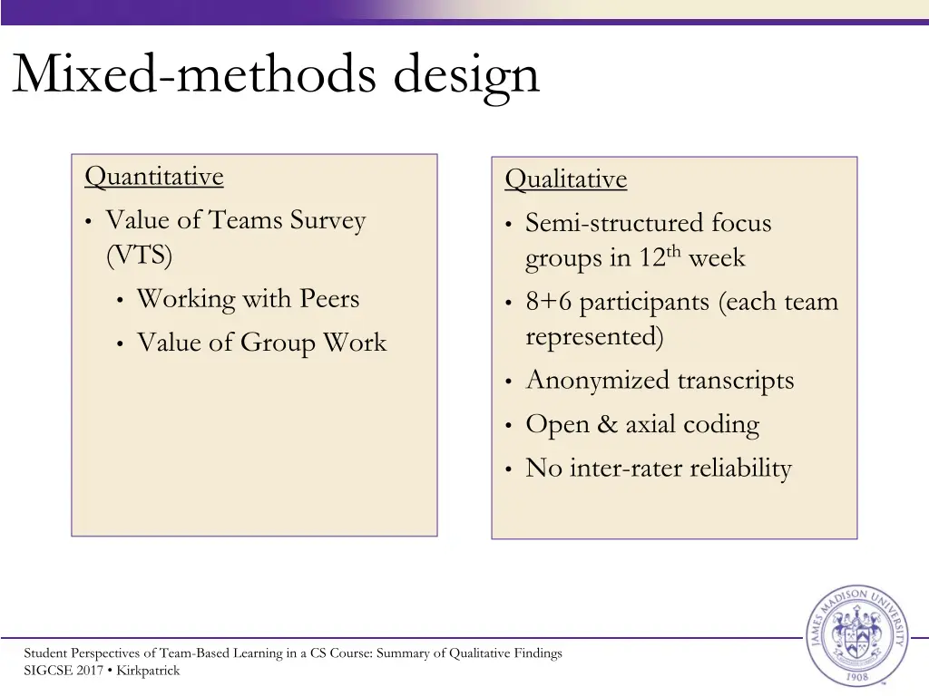 mixed methods design