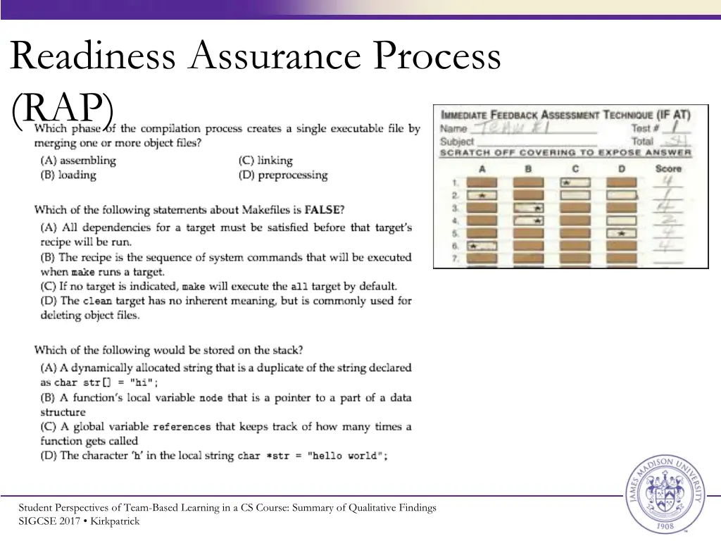 readiness assurance process rap