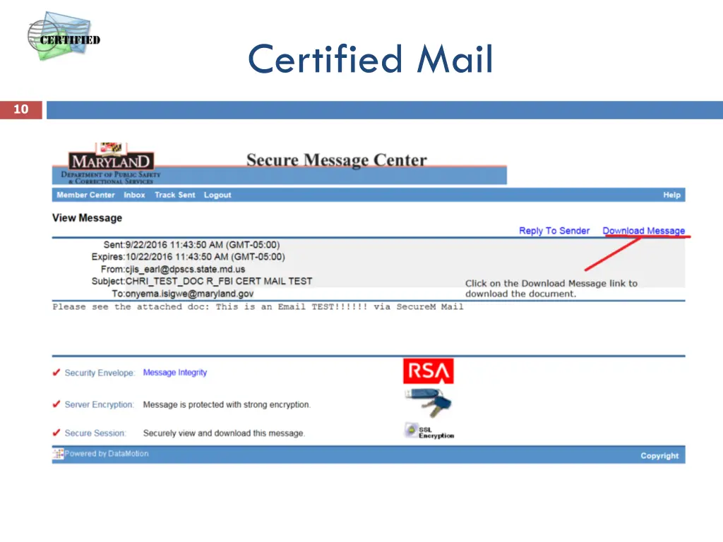 certified mail