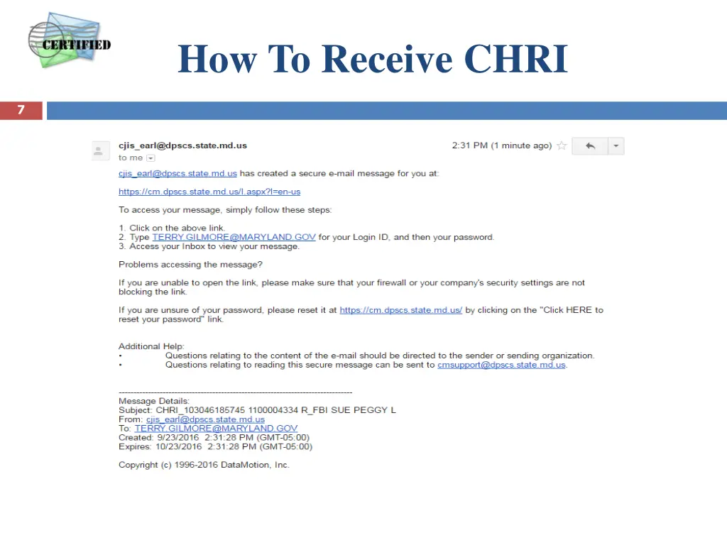 how to receive chri