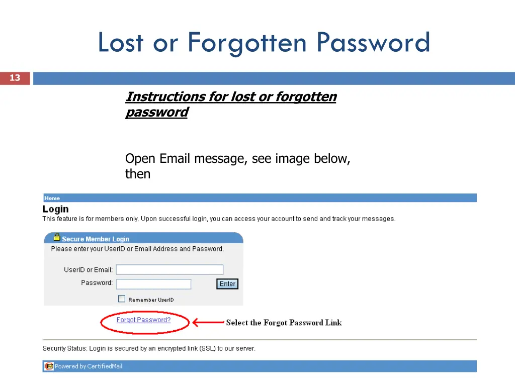 lost or forgotten password