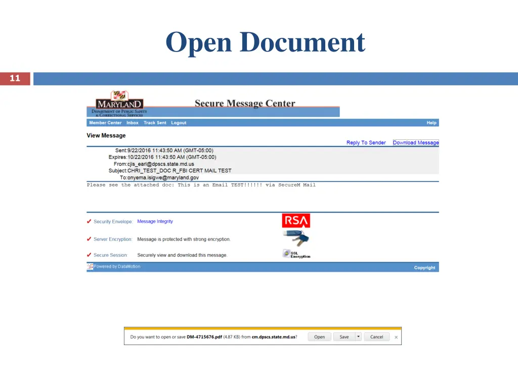 open document